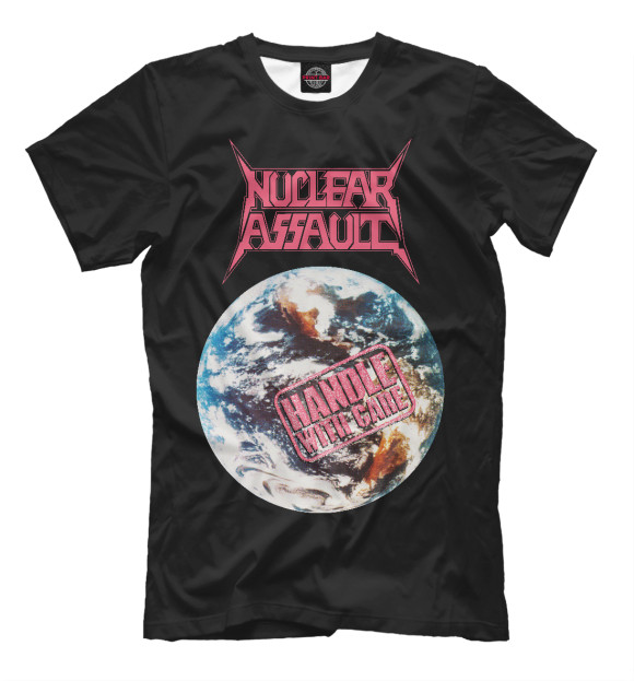 Футболка для мальчиков с изображением Nuclear Assault: Handle With Care цвета Черный