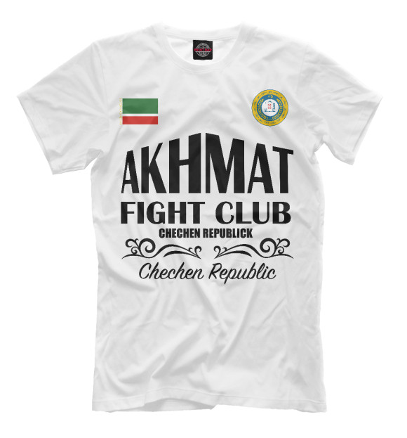 Мужская футболка с изображением Akhmat Fight Club цвета Молочно-белый
