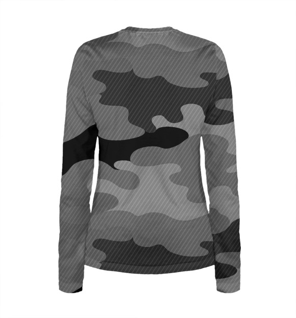 Женский лонгслив с изображением camouflage gray цвета Белый