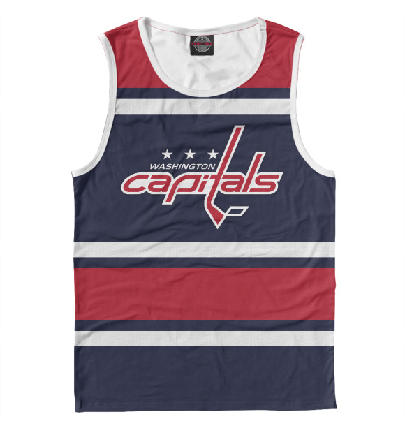 Мужская майка с изображением Washington Capitals цвета Белый