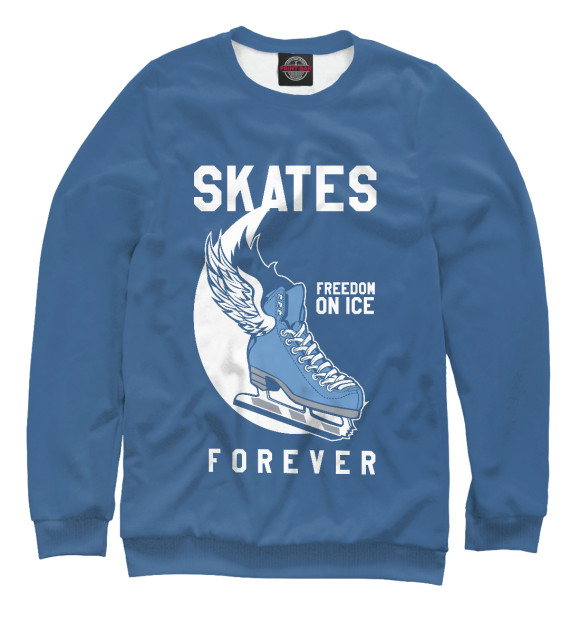 Женский свитшот с изображением Freedom on ice цвета Белый