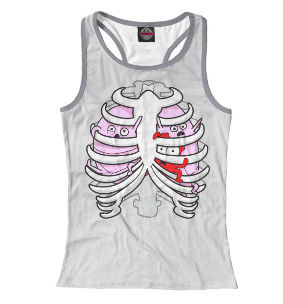 Женская майка-борцовка с изображением Органы цвета Белый