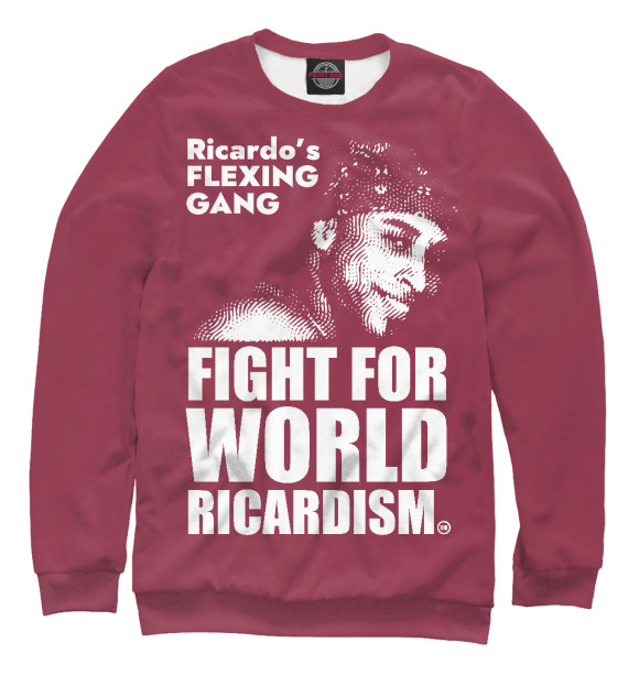Женский свитшот с изображением Fight for Ricardo цвета Белый