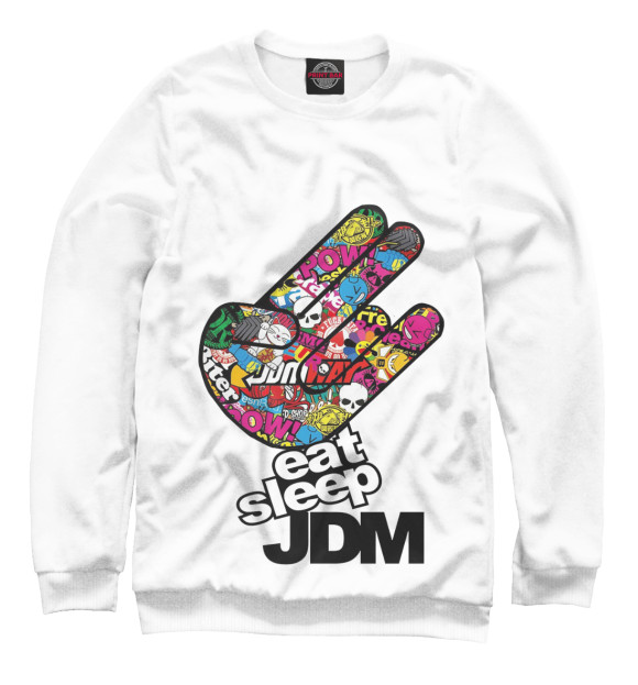 Свитшот для девочек с изображением Eat Sleep JDM цвета Белый
