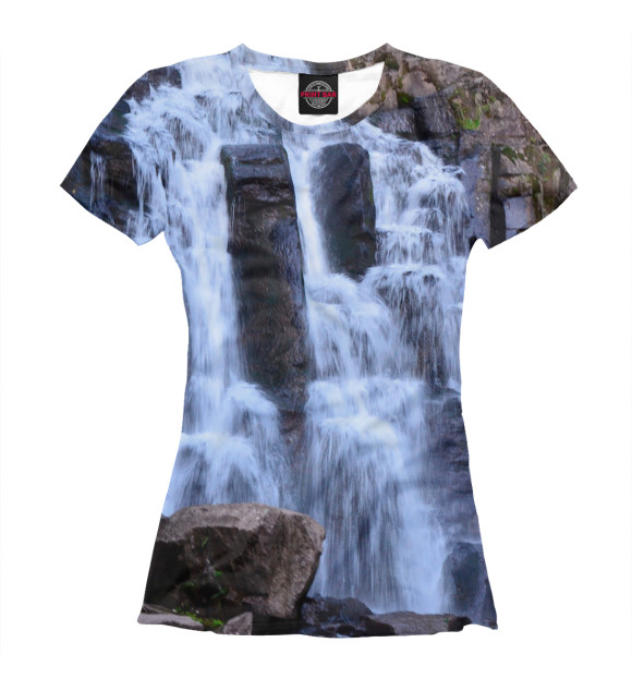 Футболка для девочек с изображением Водопад цвета Белый