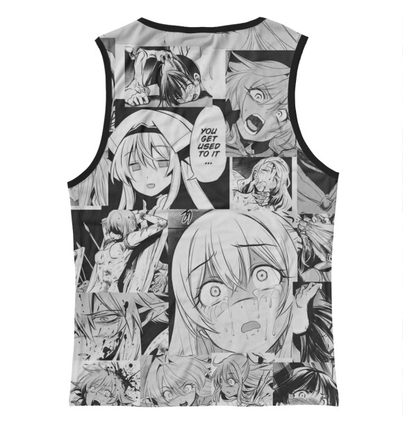 Майка для девочки с изображением AHEGAO цвета Белый