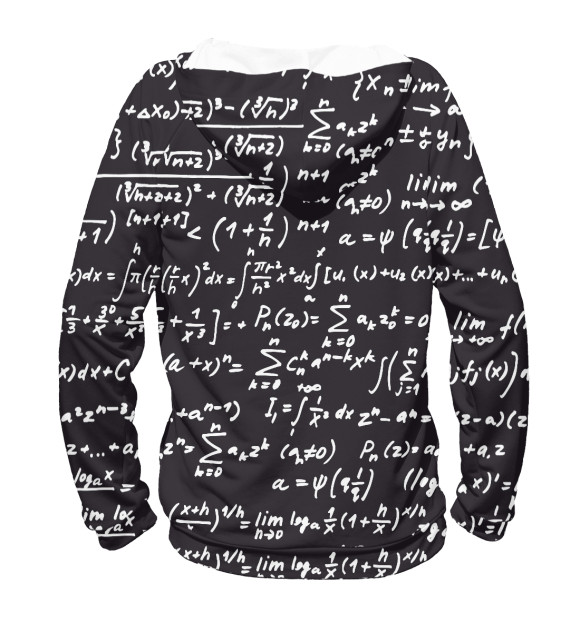 Женское худи с изображением математические формулы цвета Белый