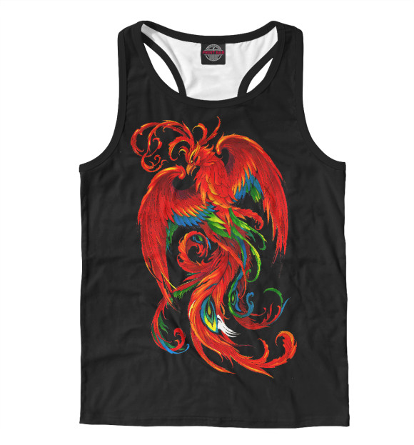 Мужская майка-борцовка с изображением Феникс цвета Белый