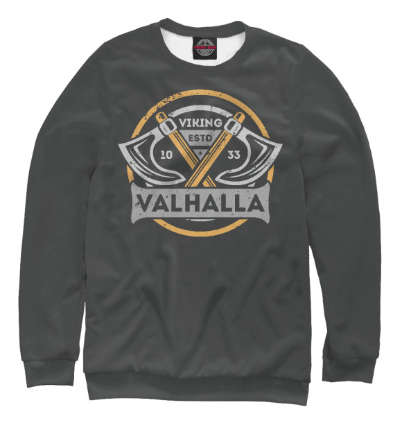 Женский свитшот с изображением Valhalla цвета Белый