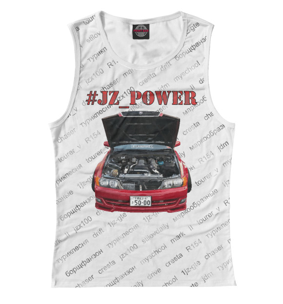 Майка для девочки с изображением JZ_POWER Ver.1 цвета Белый