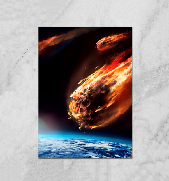 Плакат с изображением Метеориты цвета Белый