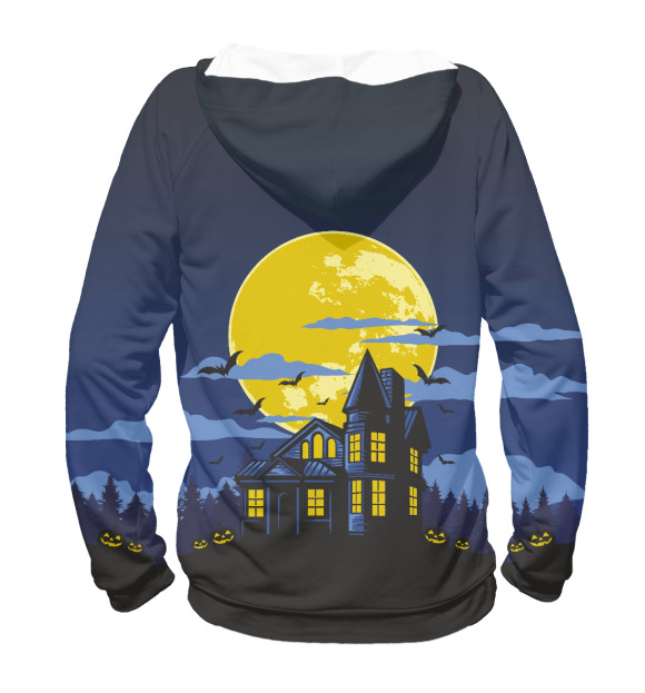 Мужское худи с изображением Happy Halloween цвета Белый