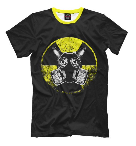 Мужская футболка с изображением Nuke Cat цвета Черный