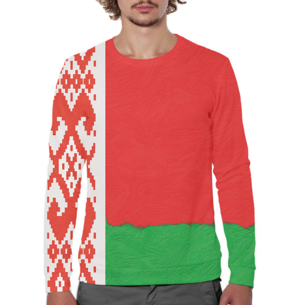 Мужской свитшот с изображением Беларусь цвета Белый