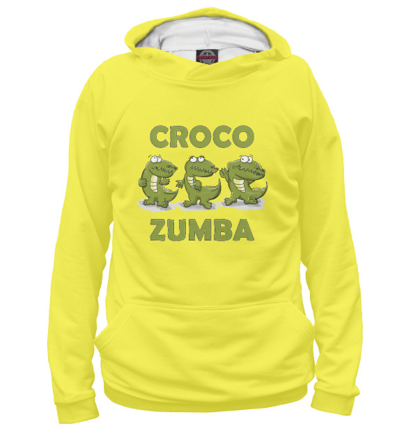 Мужское худи с изображением Croco zumba цвета Белый