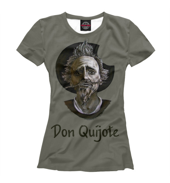 Женская футболка с изображением Дон Кихот цвета Белый