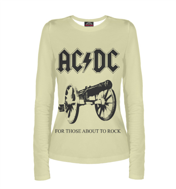 Женский лонгслив с изображением AC/DC цвета Белый