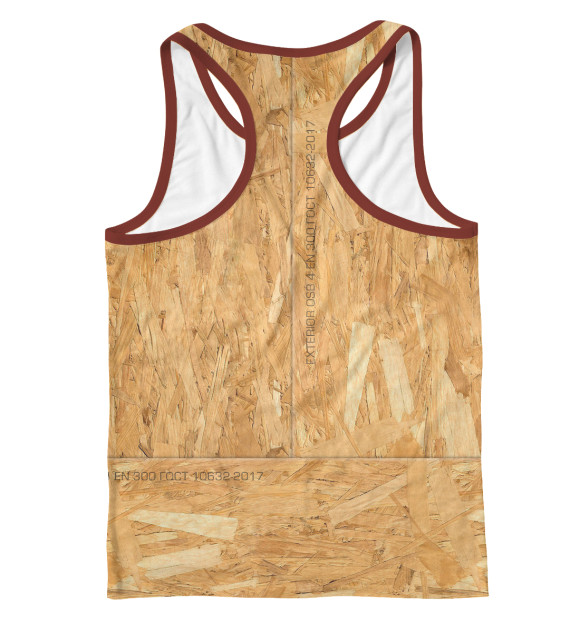 Мужская майка-борцовка с изображением OSB-панель цвета Белый