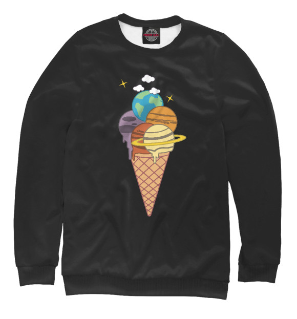 Свитшот для мальчиков с изображением Space Ice Cream цвета Белый