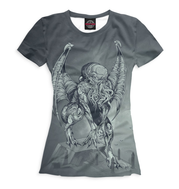 Футболка для девочек с изображением Ктулху цвета Белый