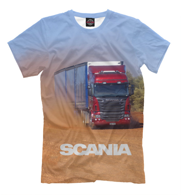 Мужская футболка с изображением Scania цвета Молочно-белый