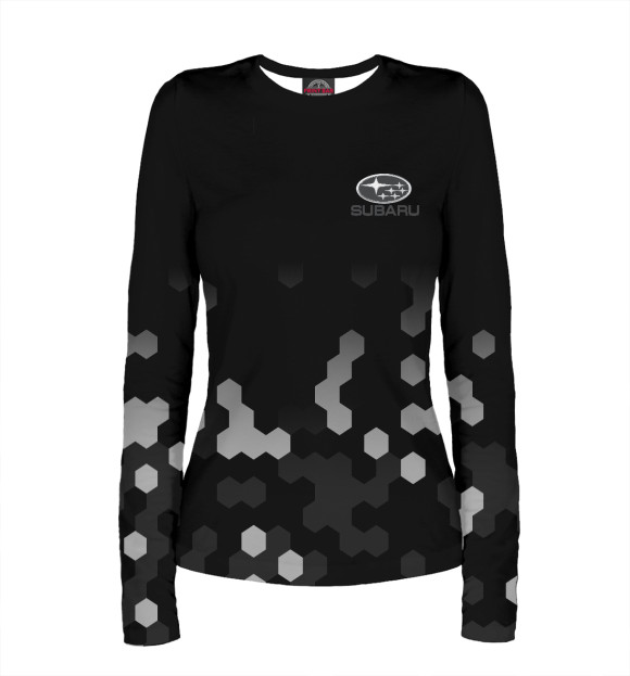 Женский лонгслив с изображением Subaru цвета Белый