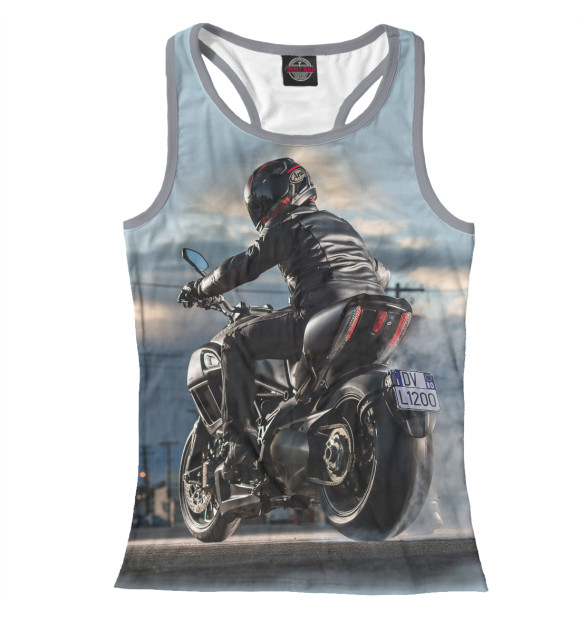 Женская майка-борцовка с изображением Ducati цвета Белый