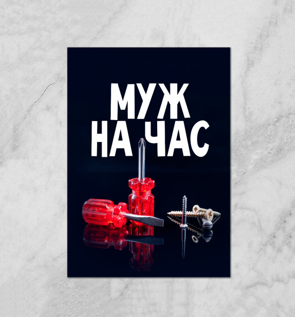 Плакат с изображением Муж на час цвета Белый