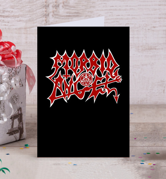 Открытка с изображением Morbid Angel цвета Белый