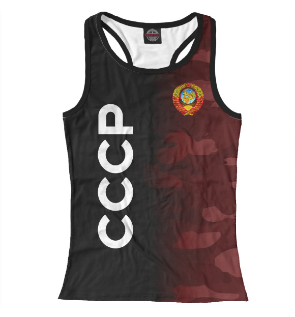 Женская майка-борцовка с изображением СССР цвета Белый
