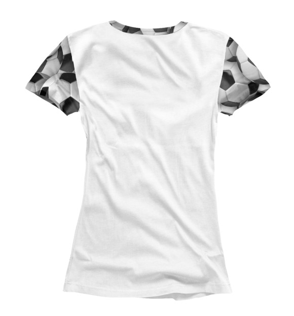 Женская футболка с изображением Я люблю футбол цвета Белый
