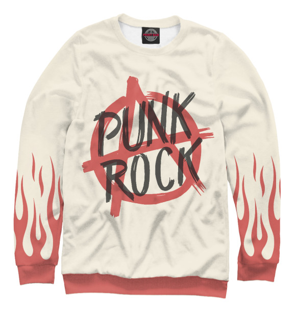 Свитшот для мальчиков с изображением Punk Rock цвета Белый