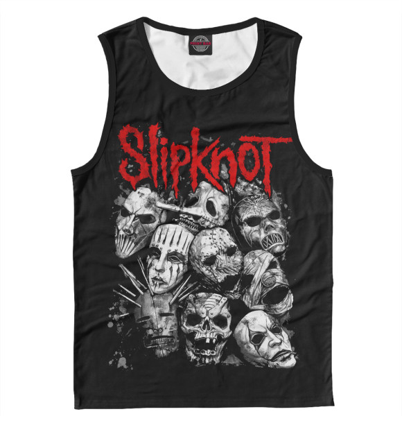 Майка для мальчика с притом Slipknot цвета Белый Майка для мальчика с изображением Slipknot цвета Белый