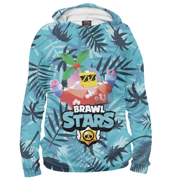 Мужское худи с изображением Brawl Stars Tropical Sprout цвета Белый