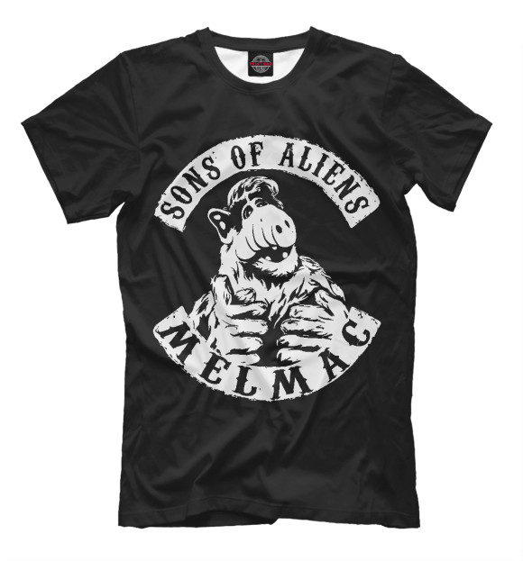 Мужская футболка с изображением Sons of Aliens цвета Черный