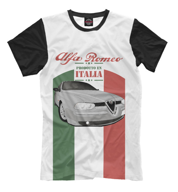 Мужская футболка с изображением Alfa Romeo цвета Молочно-белый