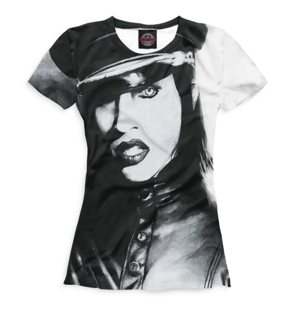 Женская футболка с изображением Marilyn Manson цвета Белый