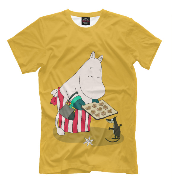 Мужская футболка с изображением Moomin mama цвета Хаки