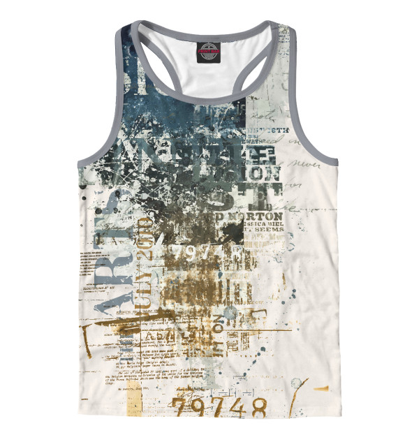 Мужская майка-борцовка с изображением Граффити цвета Белый