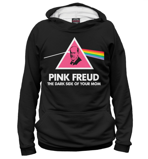 Мужское худи с изображением Pink Freud цвета Белый