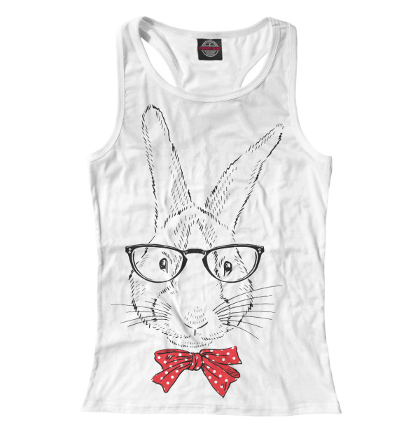 Женская майка-борцовка с изображением Зайчик цвета Белый