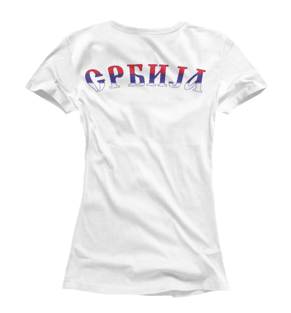 Футболка для девочек с изображением Сербский Щит цвета Белый