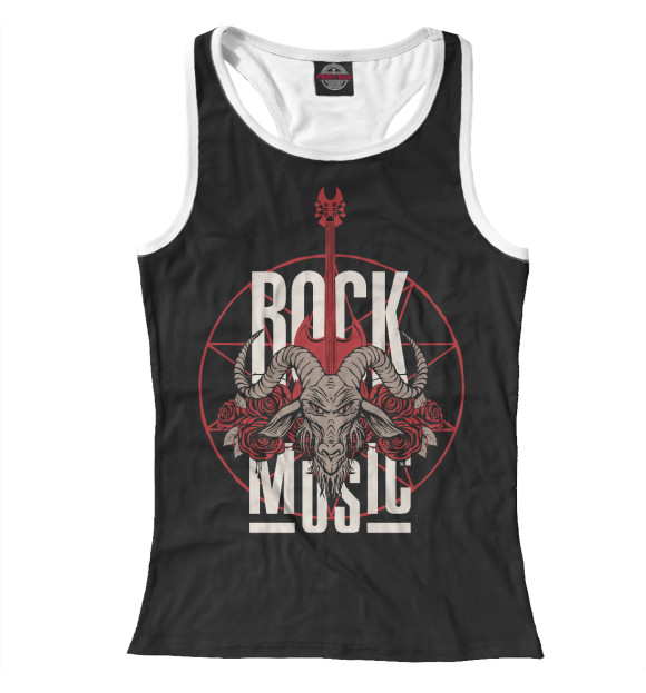 Женская майка-борцовка с изображением Rock Music цвета Белый