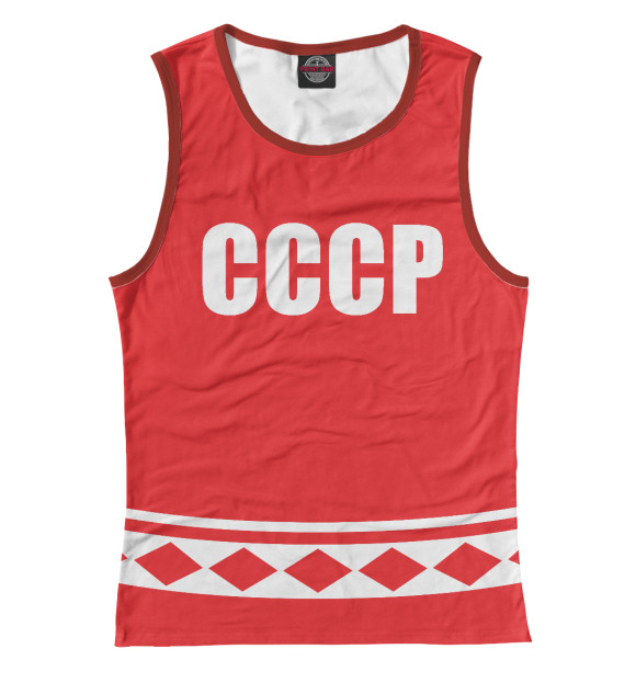 Майка для девочки с изображением СССР 1972 Хоккейная форма №17 цвета Белый