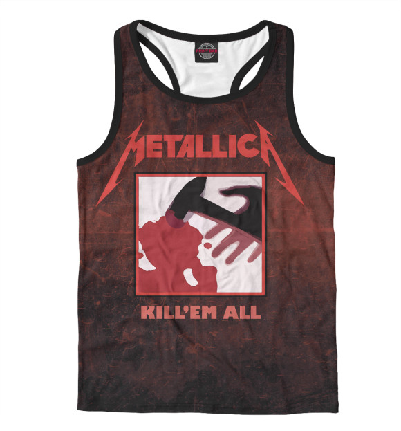 Мужская майка-борцовка с изображением Metallica - Kill Em All цвета Белый