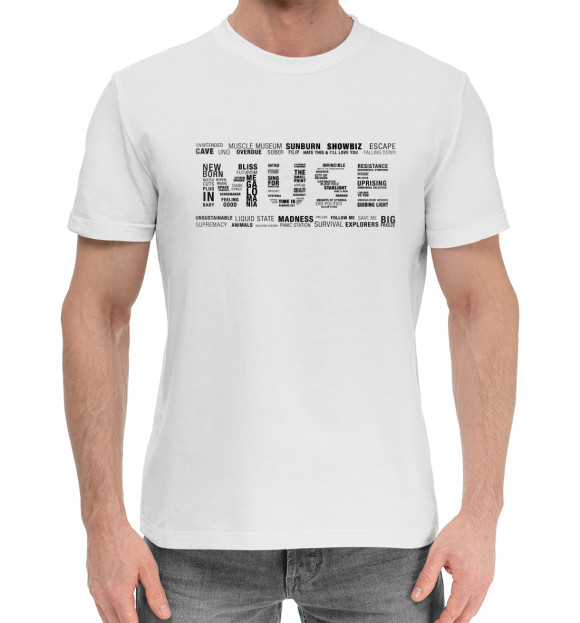 Мужская хлопковая футболка с изображением Muse цвета Белый