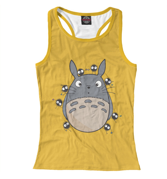 Женская майка-борцовка с изображением Милый Тоторо цвета Белый