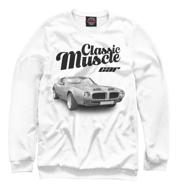 Свитшот для мальчиков с изображением Classic muscle car цвета Белый