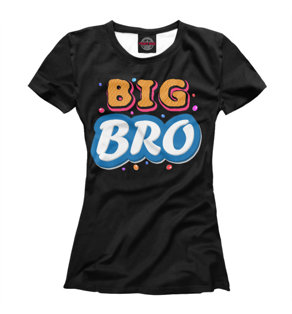 Женская футболка с изображением Большой брат цвета Белый