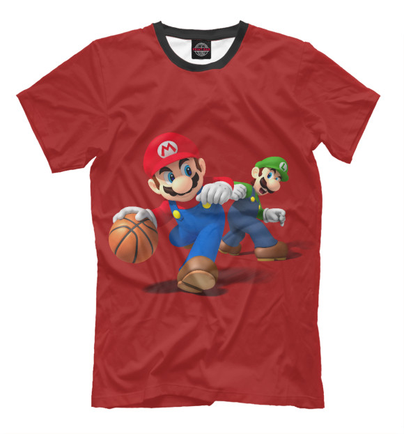 Мужская футболка с изображением Марио цвета Светло-коричневый